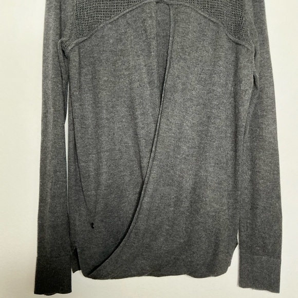 Lululemon Back to Balance Sweater Split Back Long Sleeve in Charcoal Gray - Picture 9 of 15